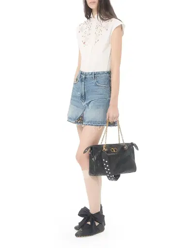 Valentino Garavani Women's Embroidered Poplin Shirt - White - Size 10 | Thumbnail 7