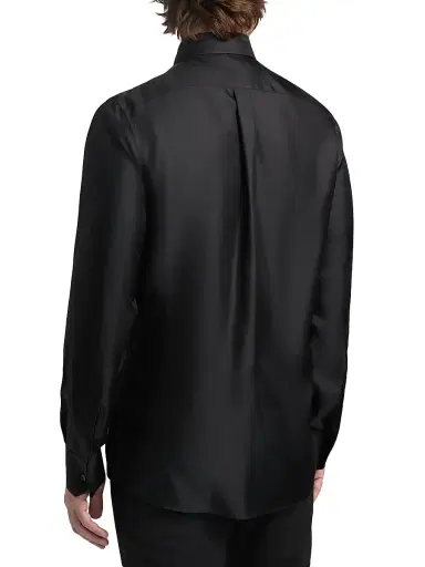 Dolce & Gabbana Men's Silk Twill Button-Front Shirt | Thumbnail 5 Dolce & Gabbana Men's Silk Twill Button-Front Shirt | Thumbnail 5