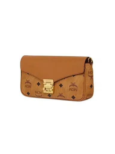 MCM Women's Mini Tracy Visetos Canvas & Leather Crossbody Bag - Cognac | Thumbnail 2 MCM Women's Mini Tracy Visetos Canvas & Leather Crossbody Bag - Cognac | Thumbnail 2