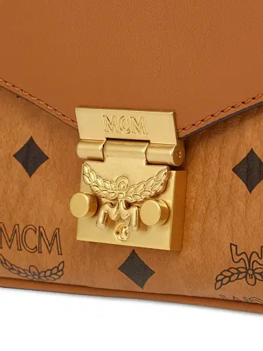 MCM Women's Mini Tracy Visetos Canvas & Leather Crossbody Bag - Cognac | Thumbnail 5 MCM Women's Mini Tracy Visetos Canvas & Leather Crossbody Bag - Cognac | Thumbnail 5