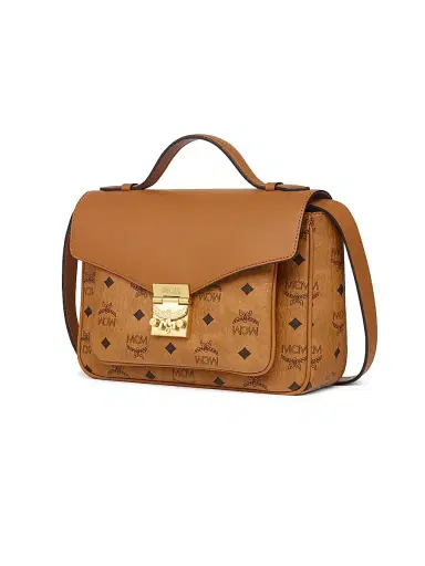 MCM Women's Small Tracy Visetos Canvas Satchel | Thumbnail 2
