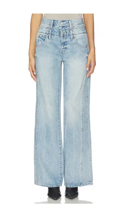 Caleb High Rise Stacked Wide Jeans