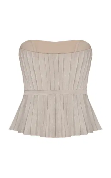 Andres Otalora Encantadora Pleated Linen Top | Thumbnail 4
