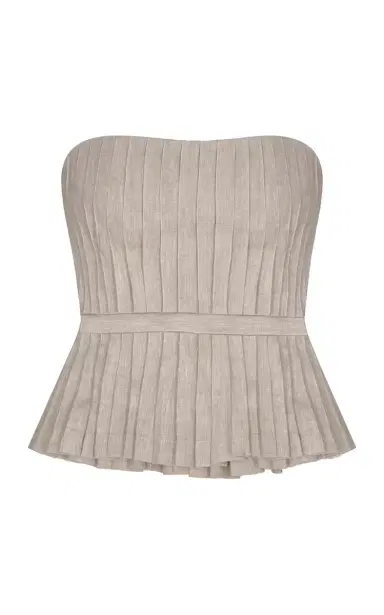 Andres Otalora Encantadora Pleated Linen Top | Thumbnail 1
