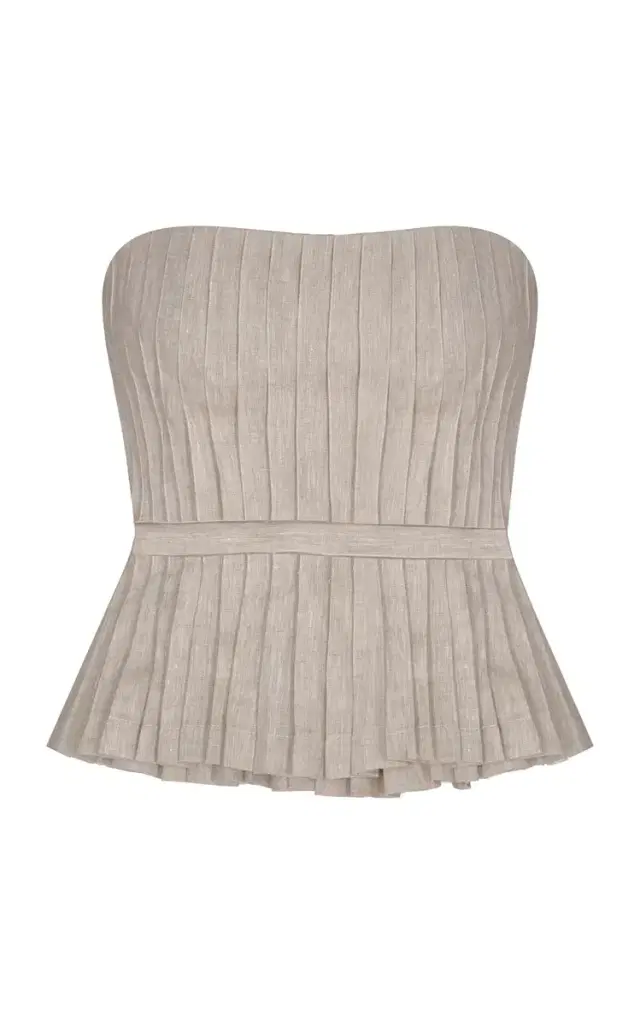 Encantadora Pleated Linen Top