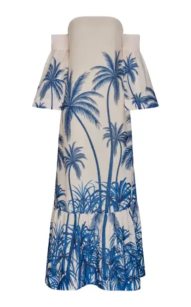 ANDRES OTALORA De Isla Maxi Off-The-Shoulder Linen Maxi Dress | Thumbnail 8
