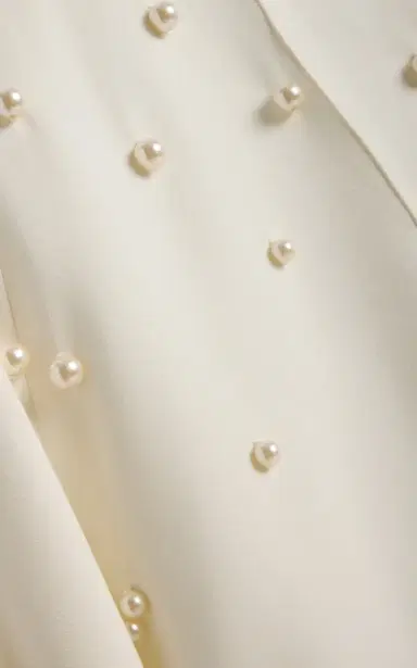 Oscar de la Renta Pearl-Embellished Silk-Georgette Blouse | Thumbnail 8 Oscar de la Renta Pearl-Embellished Silk-Georgette Blouse | Thumbnail 8