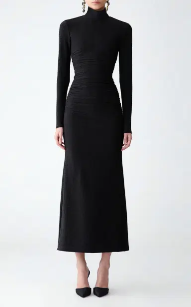 Carolina Herrera Lurex Jersey Turtleneck Midi Dress | Thumbnail 4 Carolina Herrera Lurex Jersey Turtleneck Midi Dress | Thumbnail 4