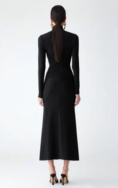 Carolina Herrera Lurex Jersey Turtleneck Midi Dress | Thumbnail 5 Carolina Herrera Lurex Jersey Turtleneck Midi Dress | Thumbnail 5