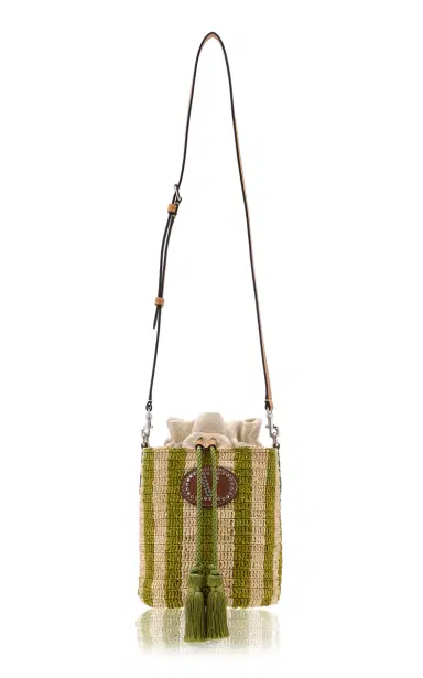 Valentino Garavani VLogo Signature Small Crochet Bucket Bag | Thumbnail 6 Valentino Garavani VLogo Signature Small Crochet Bucket Bag | Thumbnail 6