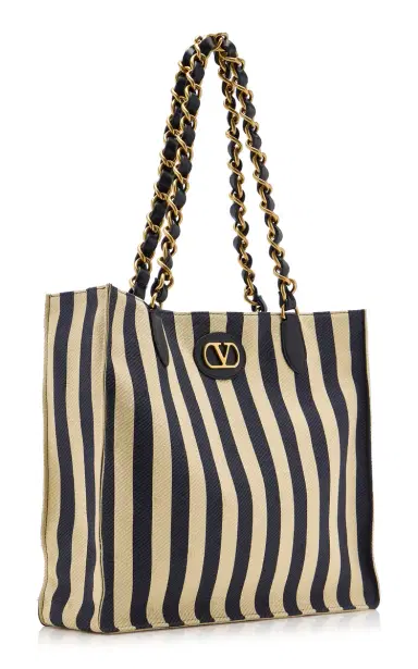 Valentino Garavani Tess Striped Denim Tote Bag | Thumbnail 3 Valentino Garavani Tess Striped Denim Tote Bag | Thumbnail 3