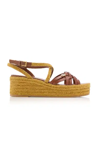 Valentino Garavani Bribri Calfskin-Trimmed Flatform Espadrilles | Thumbnail 6 Valentino Garavani Bribri Calfskin-Trimmed Flatform Espadrilles | Thumbnail 6
