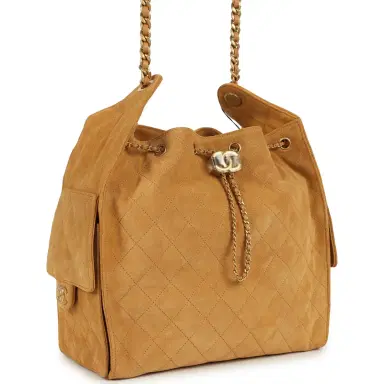 Chanel Chanel Medium 25 Hobo Bag Beige Suede Antique Gold Hardware | Thumbnail 2 Chanel Chanel Medium 25 Hobo Bag Beige Suede Antique Gold Hardware | Thumbnail 2