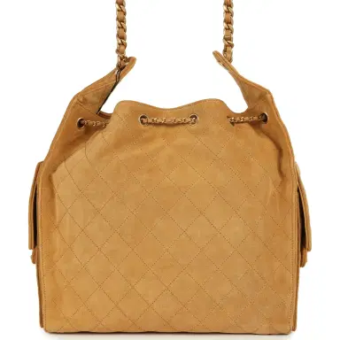 Chanel Chanel Medium 25 Hobo Bag Beige Suede Antique Gold Hardware | Thumbnail 4 Chanel Chanel Medium 25 Hobo Bag Beige Suede Antique Gold Hardware | Thumbnail 4