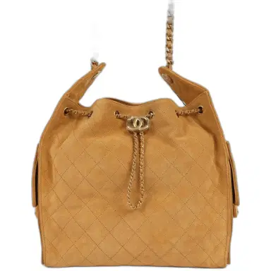 Chanel Chanel Medium 25 Hobo Bag Beige Suede Antique Gold Hardware | Thumbnail 1 Chanel Chanel Medium 25 Hobo Bag Beige Suede Antique Gold Hardware | Thumbnail 1
