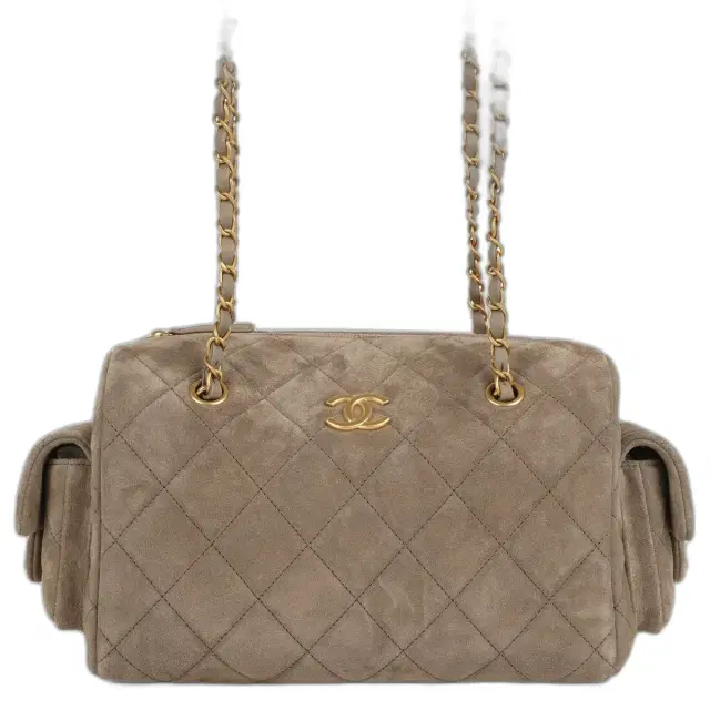 Chanel Small Bowling Bag Dark Grey Suede Antique Gold Hardware Chanel Small Bowling Bag Dark Grey Suede Antique Gold Hardware