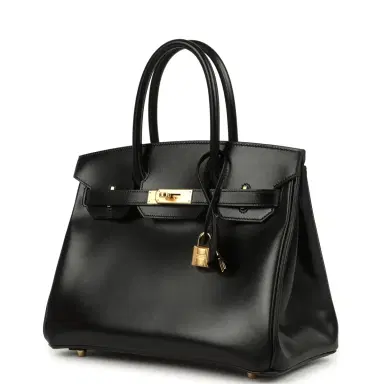 HERMÈS Hermes Birkin 30 Black Box Gold Hardware | Thumbnail 2