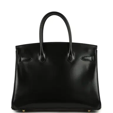 HERMÈS Hermes Birkin 30 Black Box Gold Hardware | Thumbnail 5