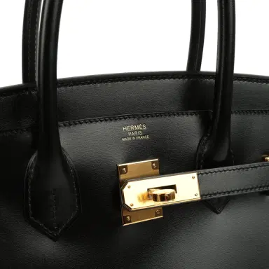HERMÈS Hermes Birkin 30 Black Box Gold Hardware | Thumbnail 7