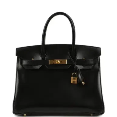 HERMÈS Hermes Birkin 30 Black Box Gold Hardware | Thumbnail 1