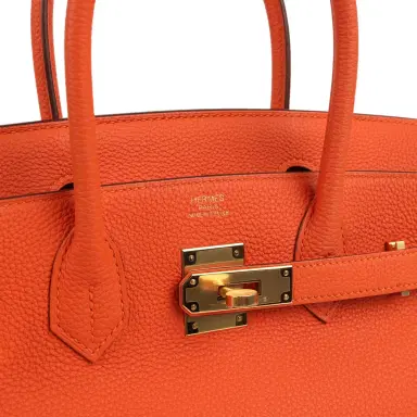 HERMÈS Hermes Birkin 30 Feu Togo Gold Hardware | Thumbnail 7 HERMÈS Hermes Birkin 30 Feu Togo Gold Hardware | Thumbnail 7