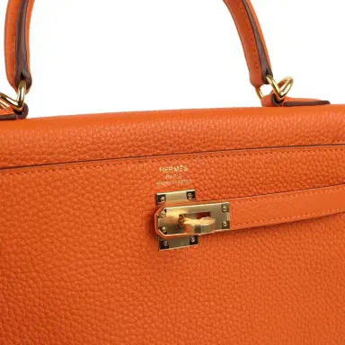 HERMÈS Hermes Kelly Retourne 25 Orange Togo Gold Hardware | Thumbnail 7 HERMÈS Hermes Kelly Retourne 25 Orange Togo Gold Hardware | Thumbnail 7