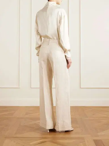Brunello Cucinelli Metallic Linen Wide-leg Pants | Thumbnail 3 Brunello Cucinelli Metallic Linen Wide-leg Pants | Thumbnail 3