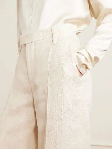 Brunello Cucinelli Metallic Linen Wide-leg Pants | Thumbnail 4 Brunello Cucinelli Metallic Linen Wide-leg Pants | Thumbnail 4