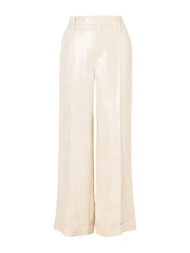 Metallic Linen Wide-leg Pants