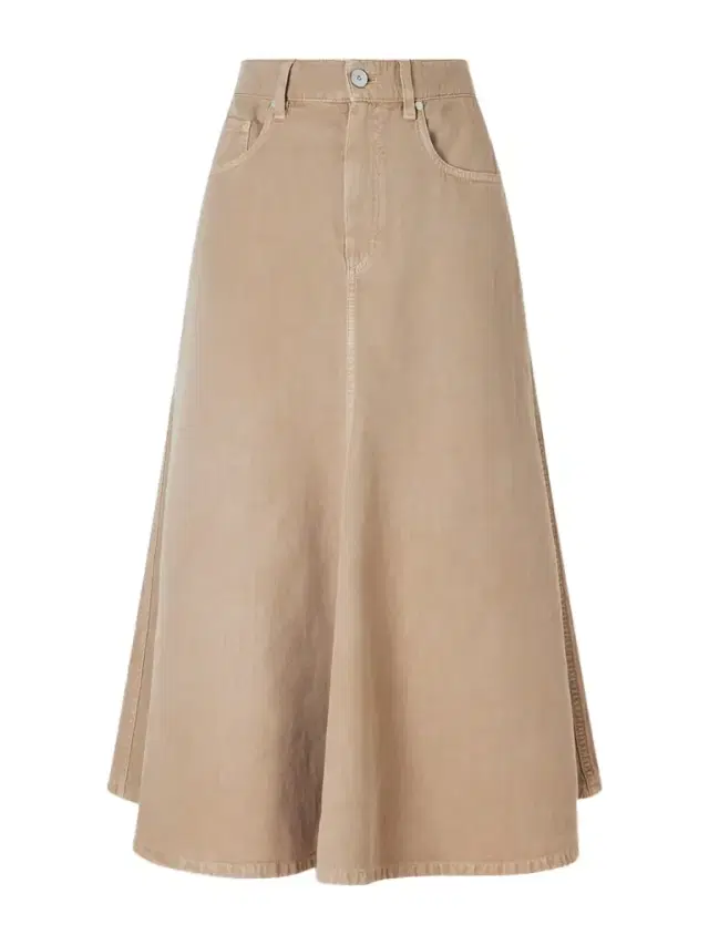 Cotton And Linen-blend Twill Midi Skirt