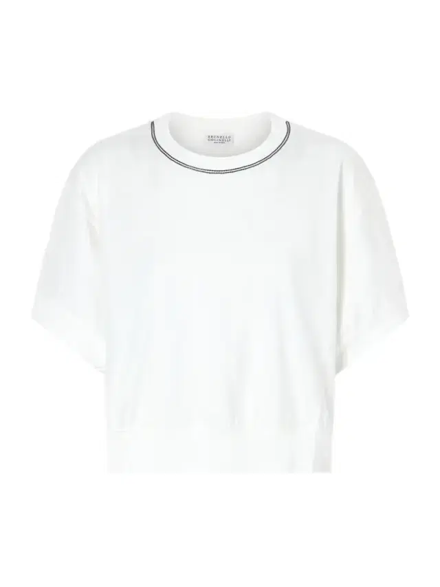 Bead-embellished Cotton-jersey T-shirt