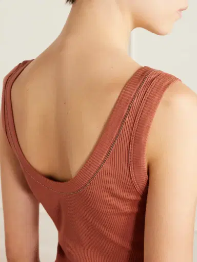 Brunello Cucinelli Ribbed Cotton-blend Tank | Thumbnail 5