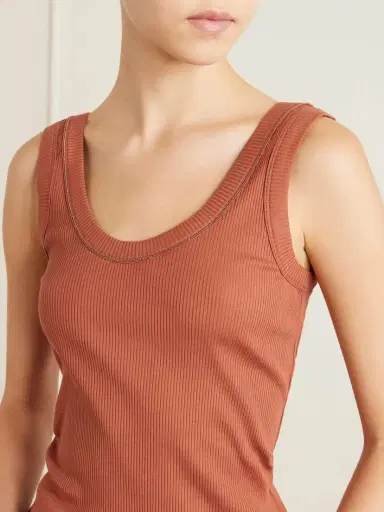 Brunello Cucinelli Ribbed Cotton-blend Tank | Thumbnail 6