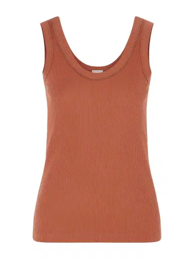 Brunello Cucinelli Ribbed Cotton-blend Tank | Thumbnail 1
