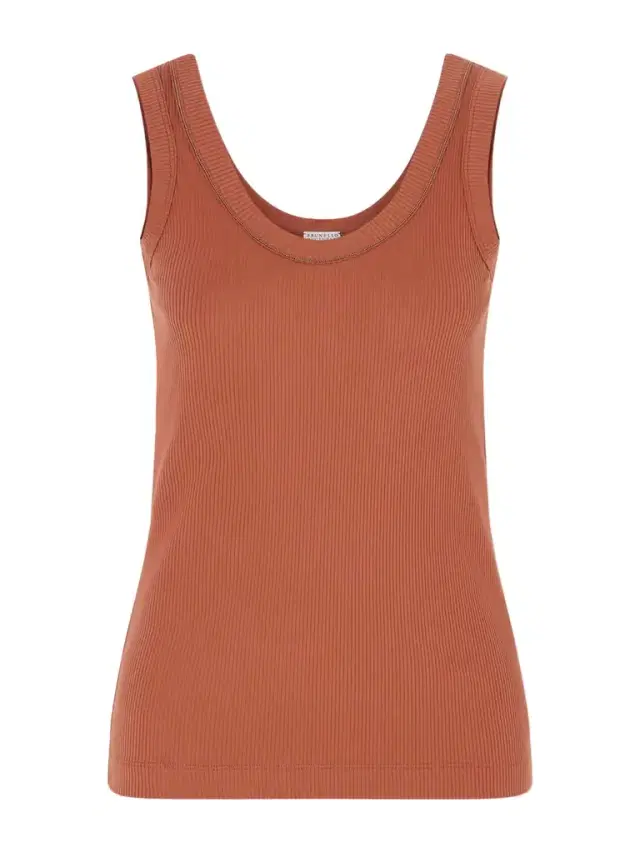 Ribbed Cotton-blend Tank