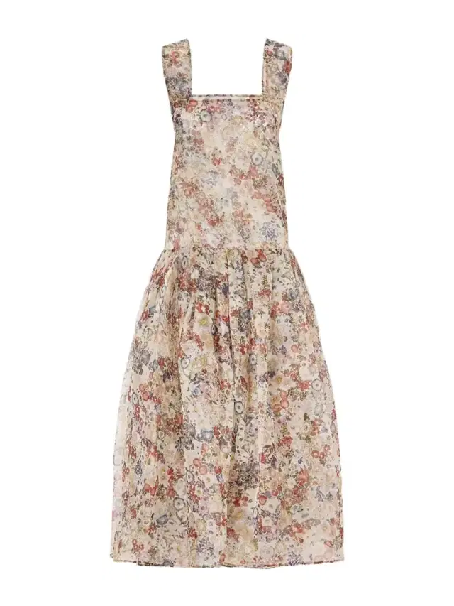 Amello Floral-print Silk-organza Midi Dress
