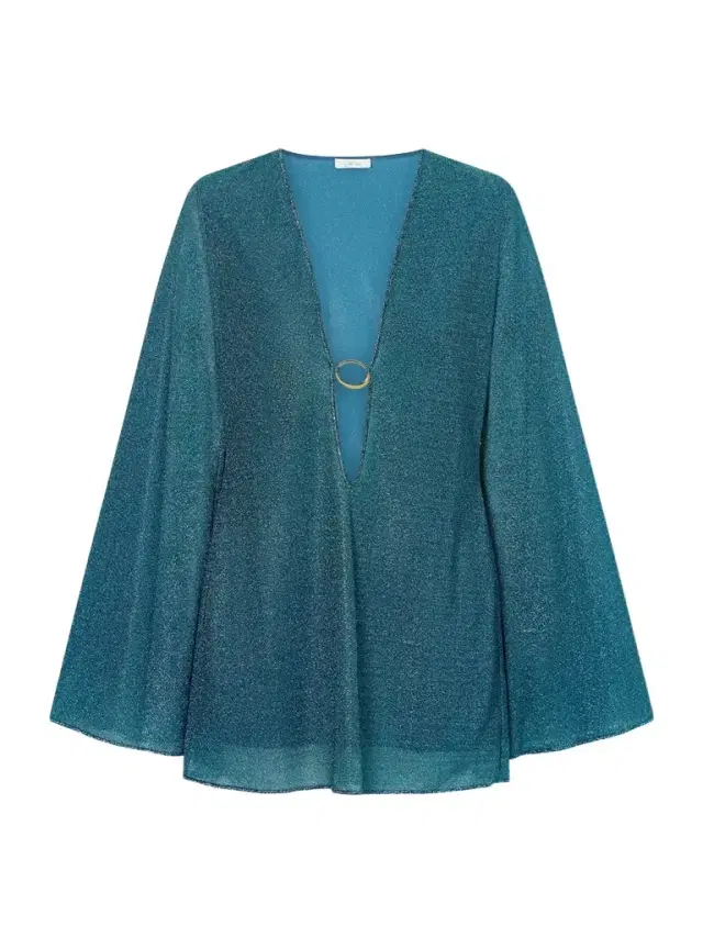 Lumière Embellished Metallic Stretch-knit Kaftan