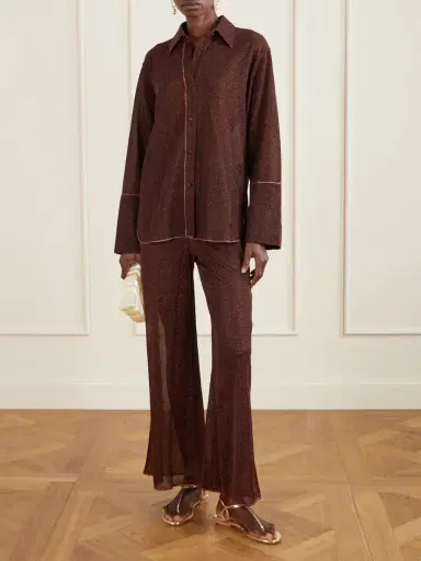 Oséree Lumière Metallic Stretch-knit Shirt | Thumbnail 2