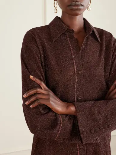 Oséree Lumière Metallic Stretch-knit Shirt | Thumbnail 4