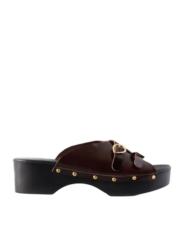 Natali Sabot Studded Leather Clogs