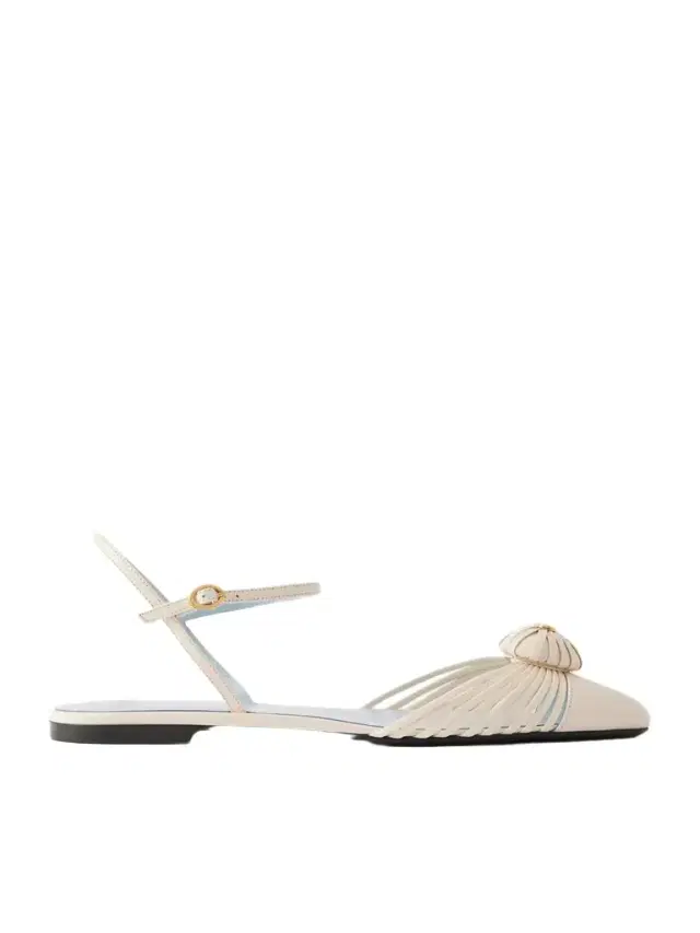 Royal Vlogo Appliquéd Leather Slingback Flats