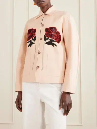 ALIX OF BOHEMIA Jude Bead-embellished Silk-crepe Jacket | Thumbnail 3