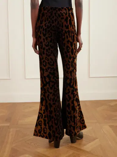 ALIX OF BOHEMIA Farah Leopard-print Velvet Flared Pants | Thumbnail 4