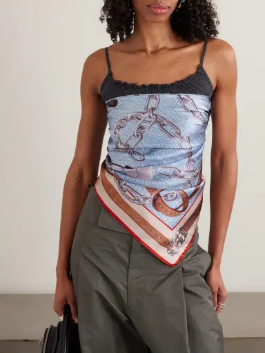 Acne Studios Printed Silk-satin Scarf | Thumbnail 2 Acne Studios Printed Silk-satin Scarf | Thumbnail 2