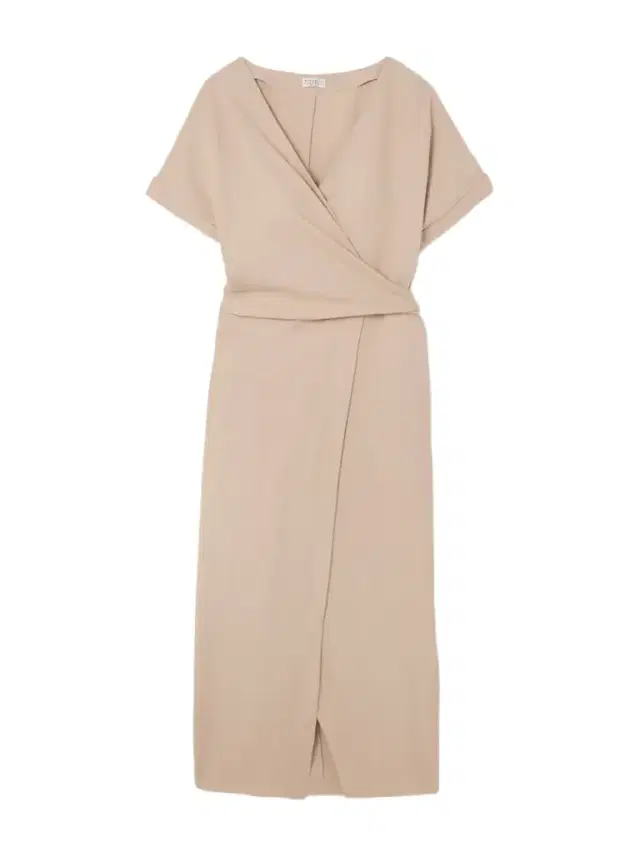 Bead-embellished Woven Midi Wrap Dress