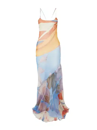 Donde Esteban Palenque Flores Open-back Printed Silk-chiffon Maxi Dress | Thumbnail 1 Donde Esteban Palenque Flores Open-back Printed Silk-chiffon Maxi Dress | Thumbnail 1