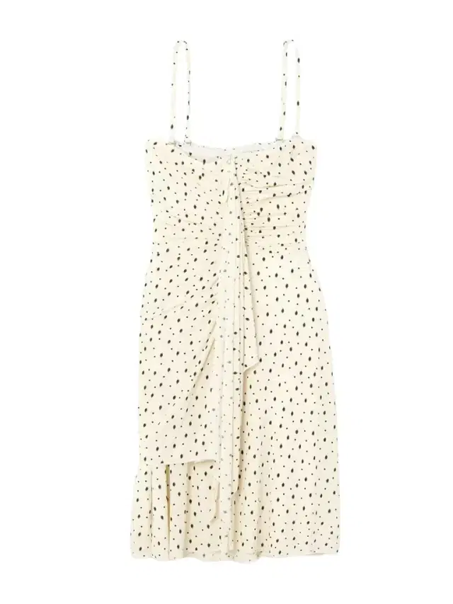 Gemma Ruched Draped Polka-dot Stretch-jersey Mini Dress
