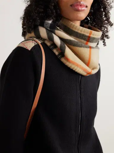 Burberry Checked Cashmere Snood | Thumbnail 2 Burberry Checked Cashmere Snood | Thumbnail 2