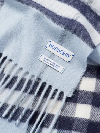 Burberry Fringed Checked Cashmere Scarf | Thumbnail 3 Burberry Fringed Checked Cashmere Scarf | Thumbnail 3
