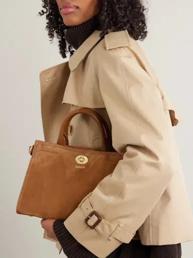 Burberry Leather-trimmed Suede Tote | Thumbnail 2 Burberry Leather-trimmed Suede Tote | Thumbnail 2